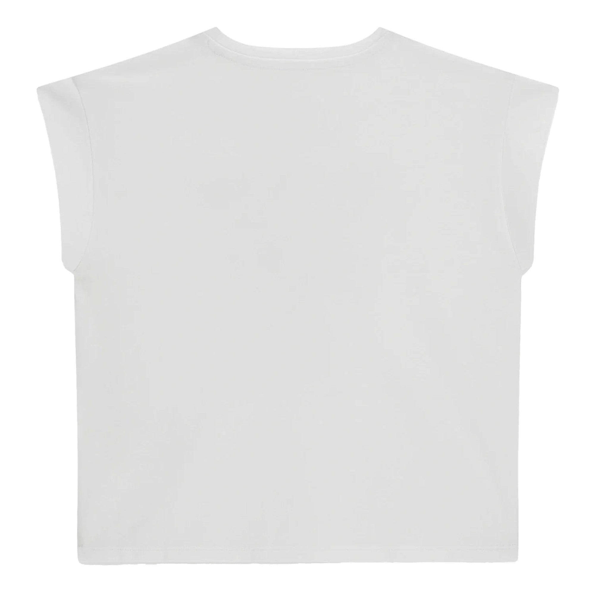 T-Shirt bianca Bambina con logo con paillettes retro