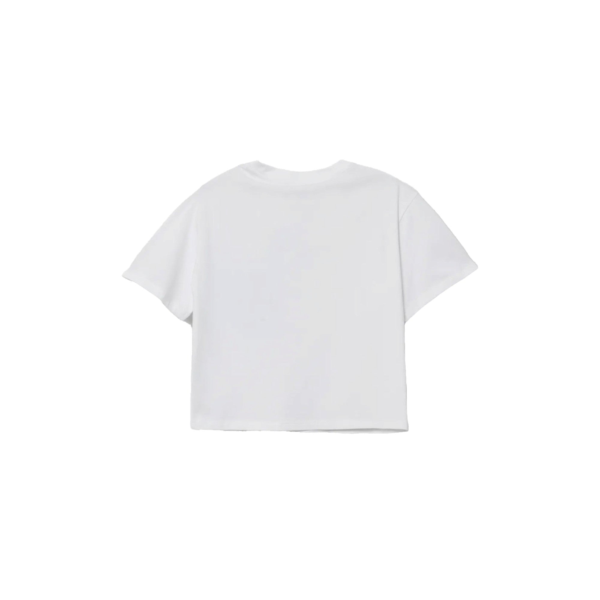 T-shirt bianca Bambina con cuore con strass retro