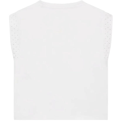 T-shirt Bambina girocollo senza maniche Bianco retro
