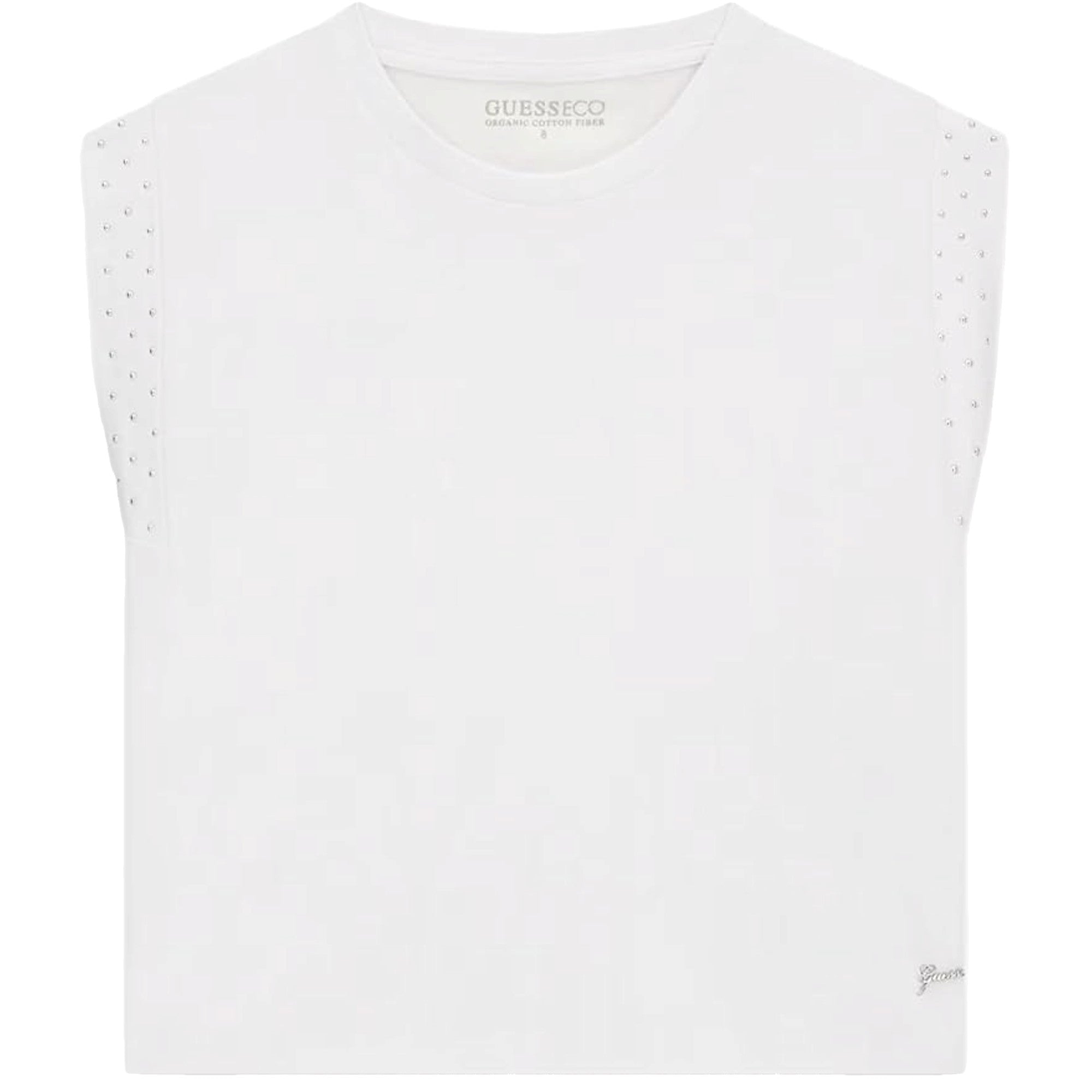 T-shirt Bambina girocollo senza maniche Bianco
