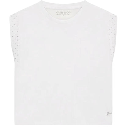 T-shirt Bambina girocollo senza maniche Bianco