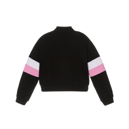Felpa Bambina con zip frontale retro