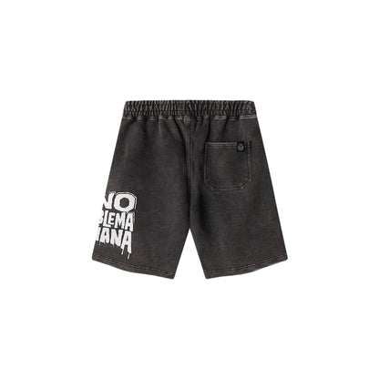 Bermuda Junior in felpa "Melted Manana" Nero retro