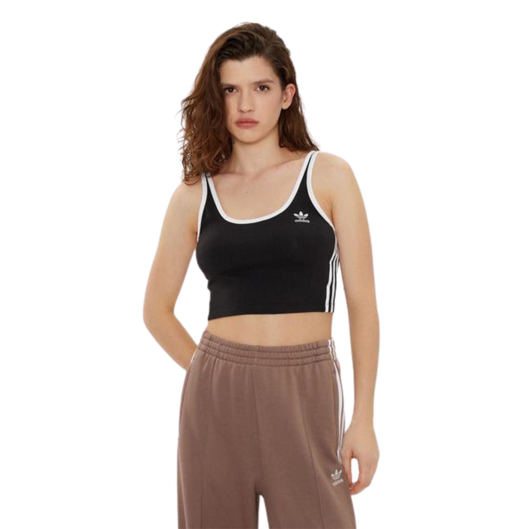 Top Donna con logo Trefoil posizionato centralmente sul davanti
