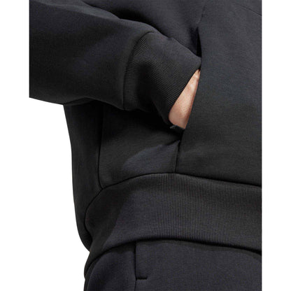 Felpa uomo nera con zip 3stripes dettagli