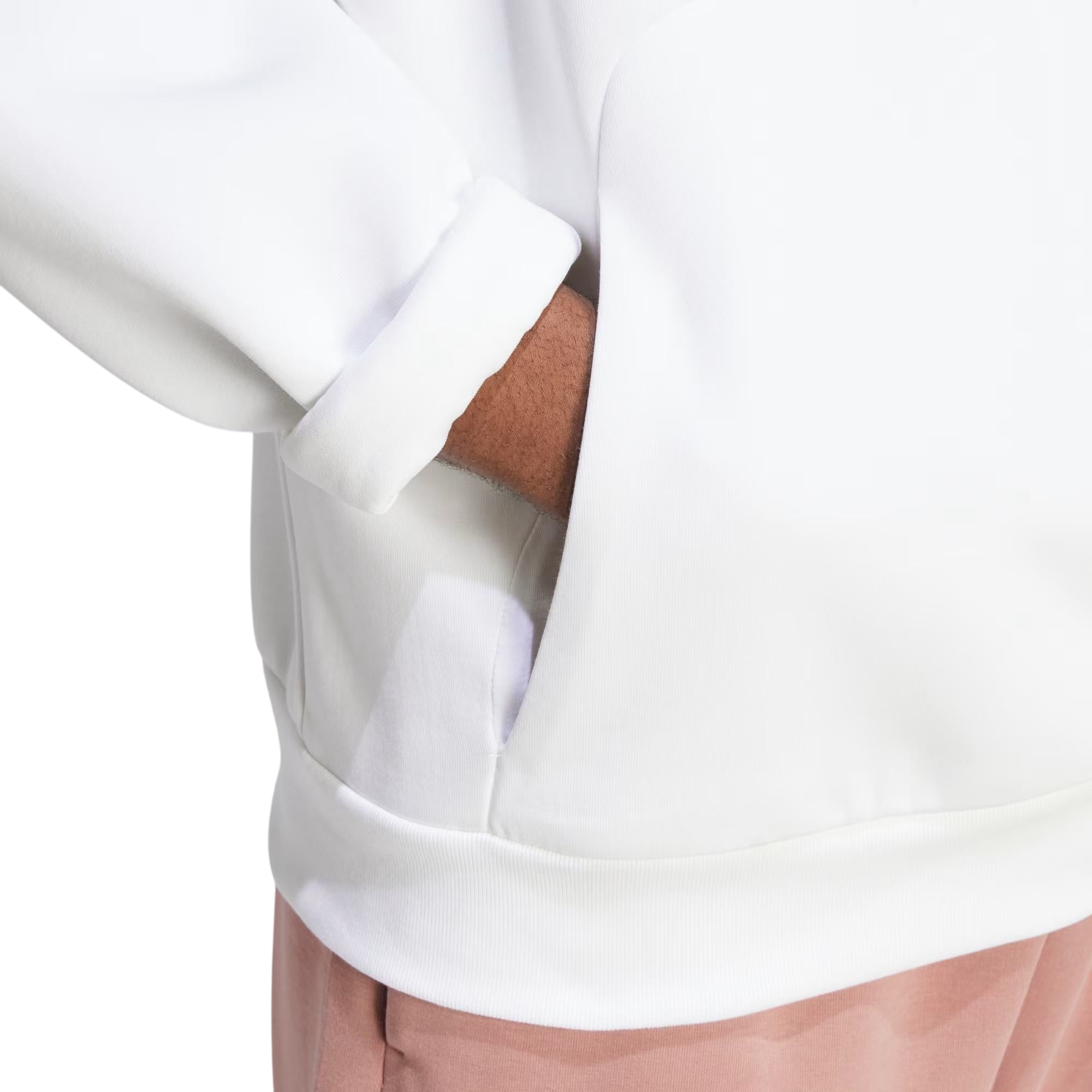 Felpa uomo con cappuccio Future Icons 3Stripes bianca dettaglio