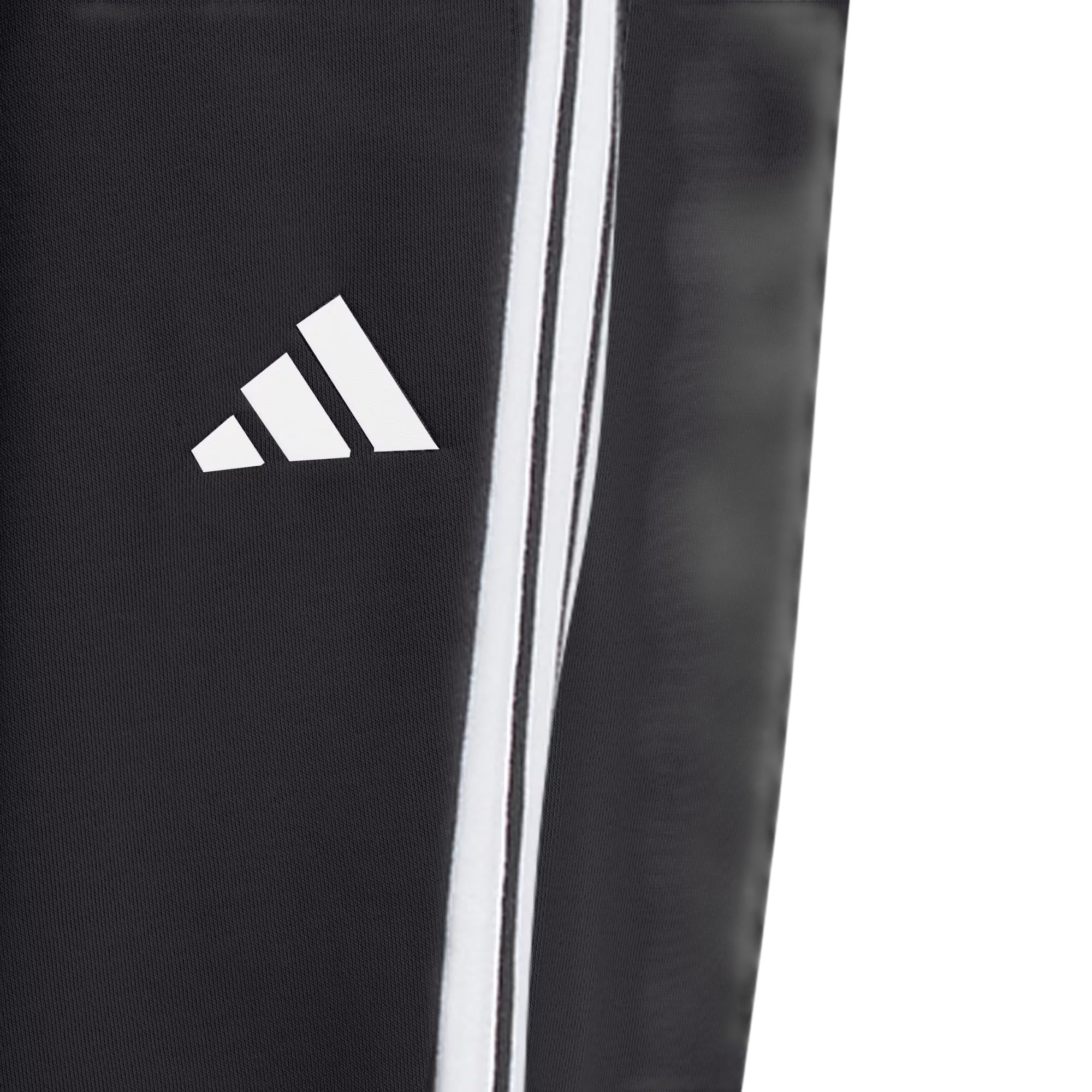 Pantalone donna nero Essentials con risvolto in french terry a 3stripes dettaglio