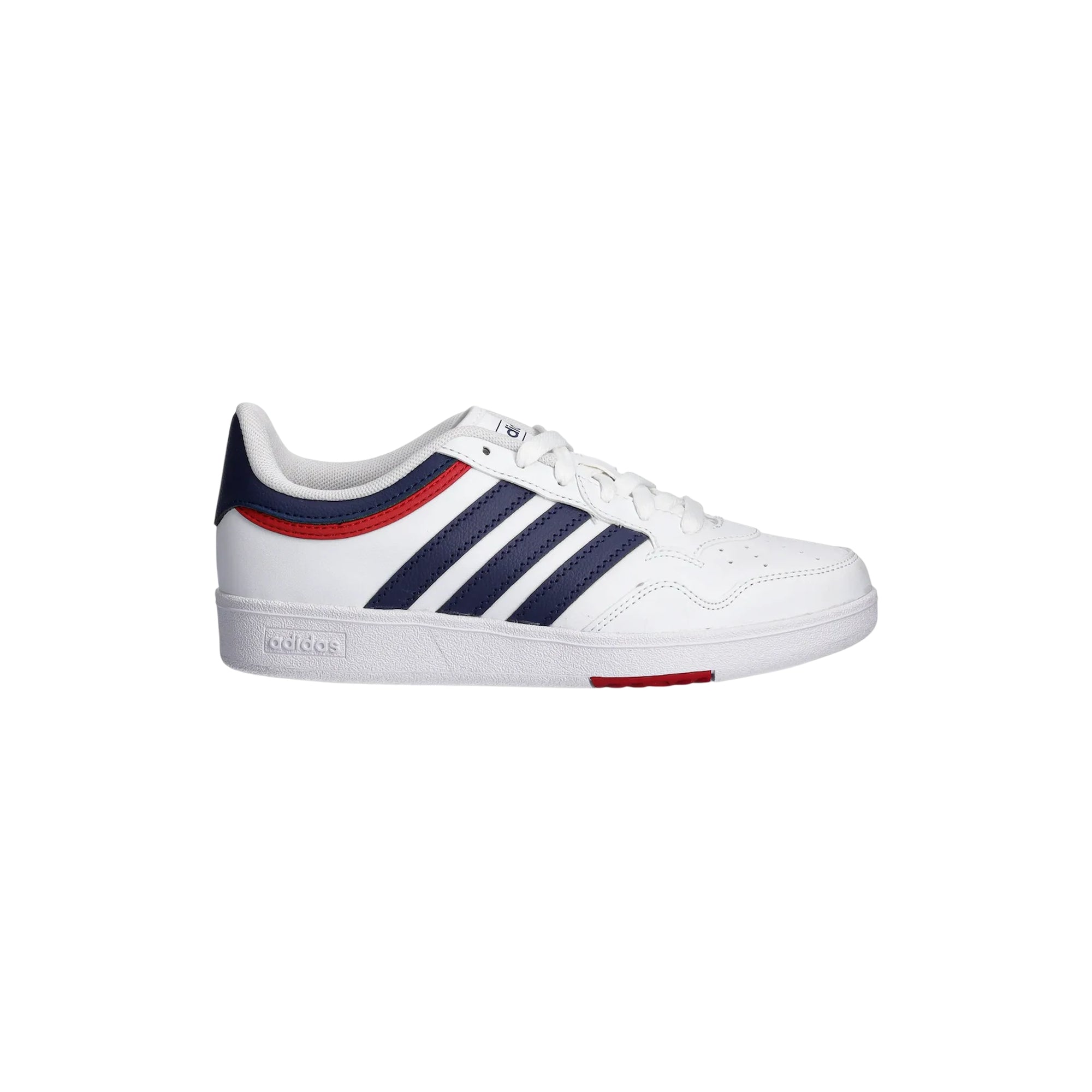 Sneakers Junior Hoops 4.0 Bianco/Blu, con punta traforat