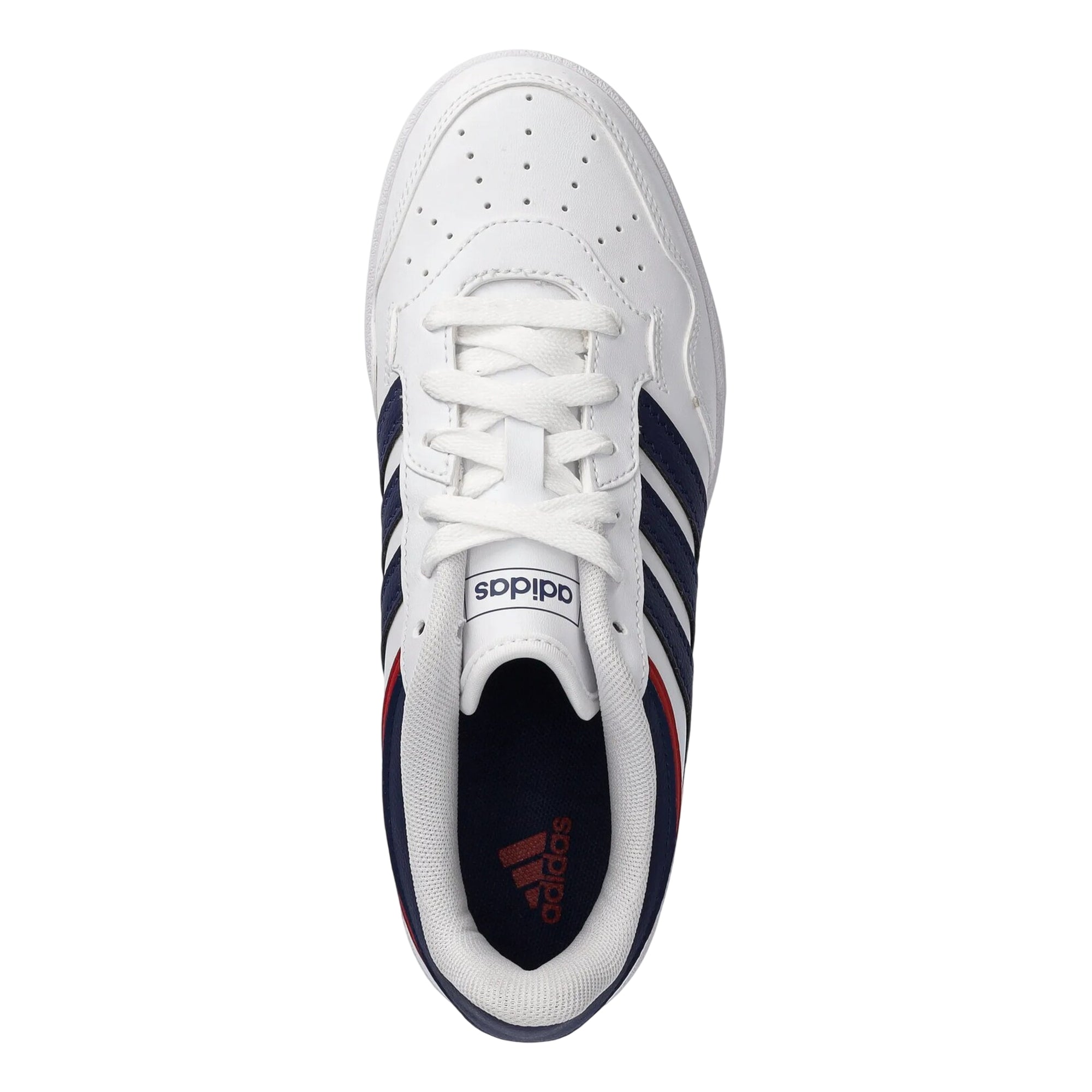Sneakers Junior Hoops 4.0 Bianco/Blu, con punta traforat