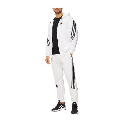 Felpa Uomo Adidas con Zip Future Icons 3-Stripes Bianco