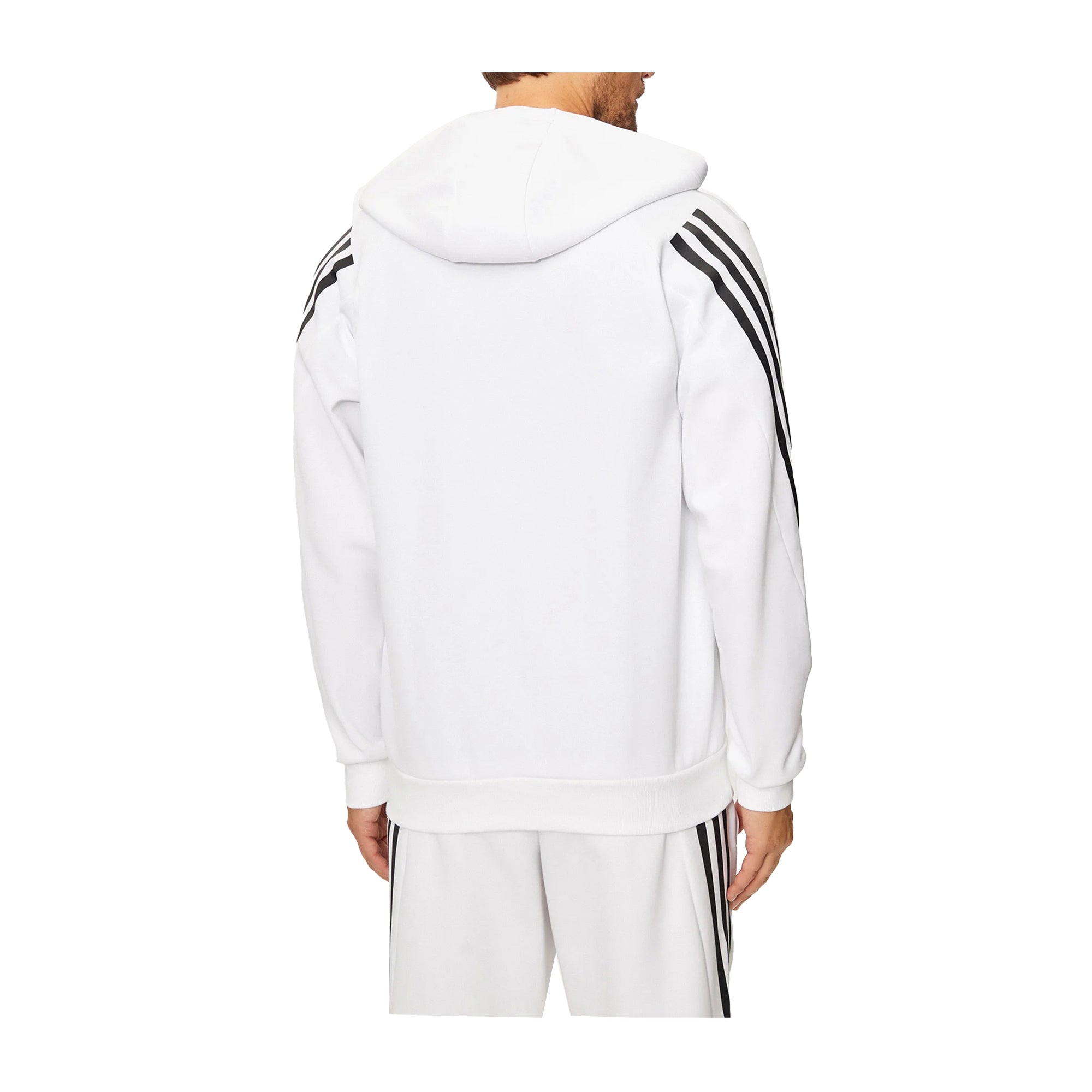 Felpa Uomo Adidas con Zip Future Icons 3-Stripes Bianco