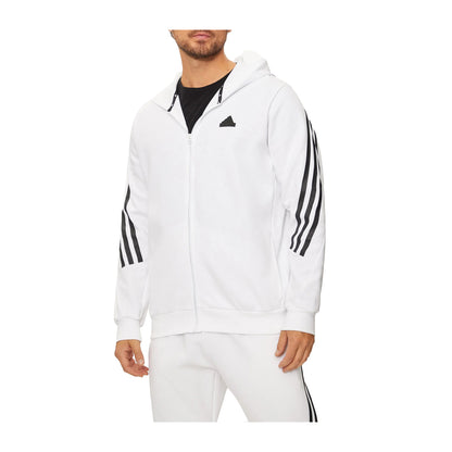 Felpa Uomo Adidas con Zip Future Icons 3-Stripes Bianco