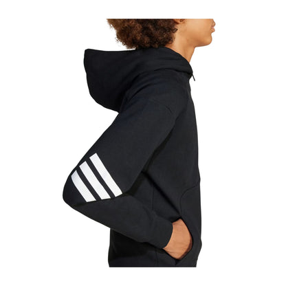 Felpa Junior con tasche a marsupio e logo frontale a contrasto