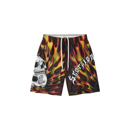Costume jam Bambino con stampa "Skulls on fire"