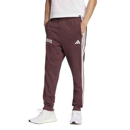 Pantalone Uomo sportivo Bordeaux, con coulisse ed iconiche 3 stripes