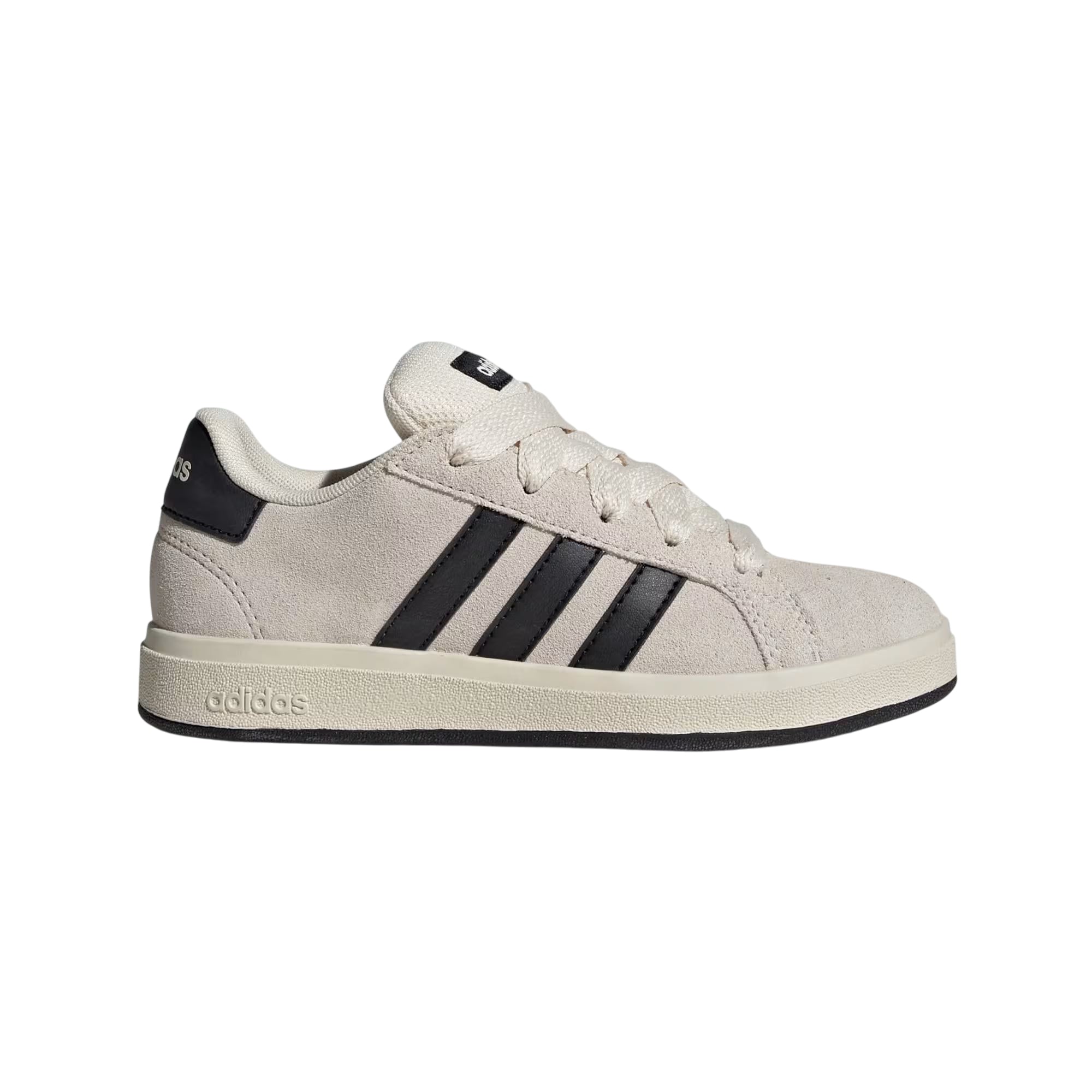 Sneakers Junior Grand Court 00s, con tomaia Bianca ed iconiche 3 stripes Nere