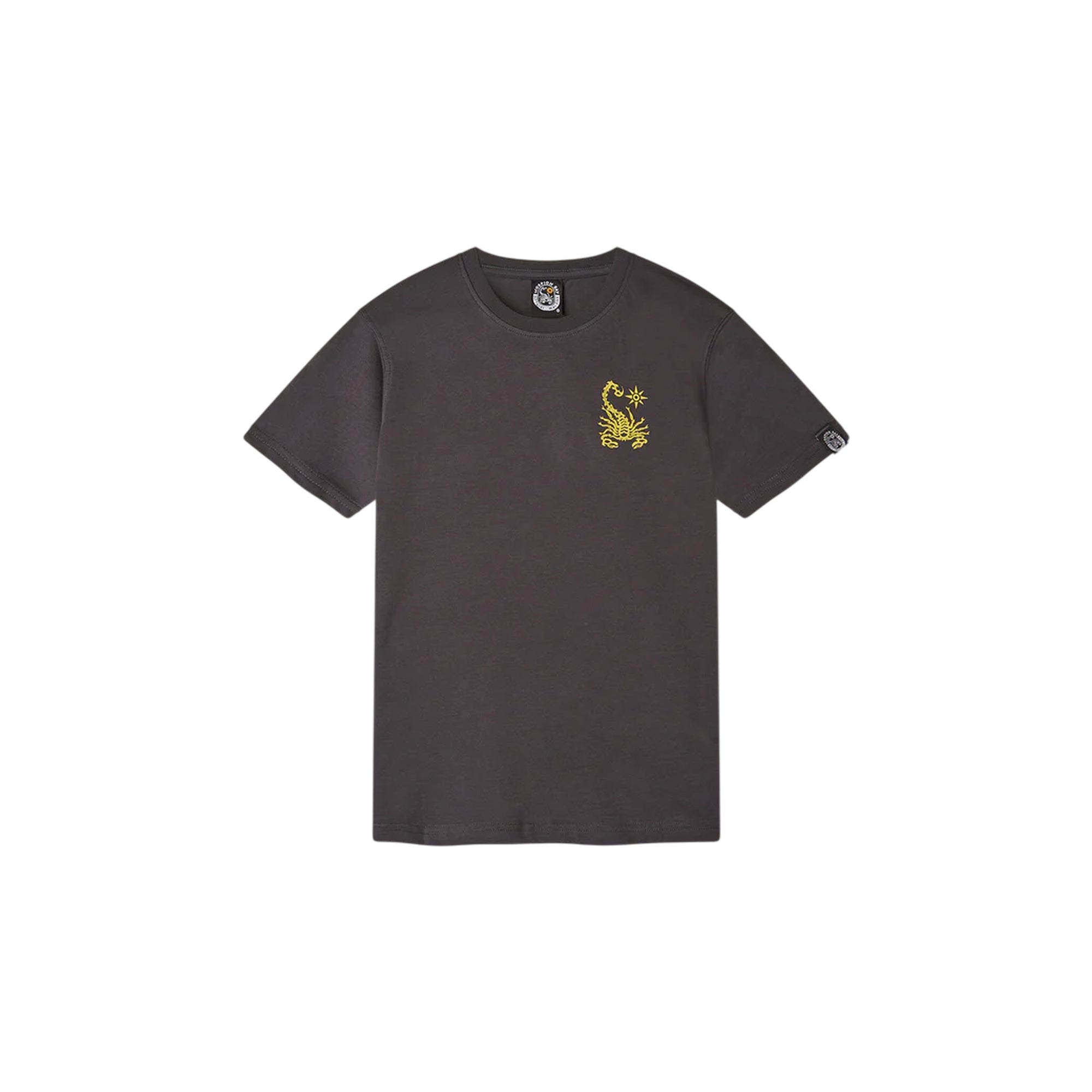 T-shirt Junior stampata "Skulls on fire" Grigio