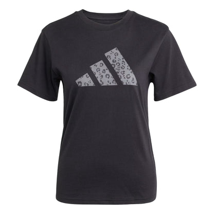 T-shirt Donna a girocollo, con logo animalier frontale