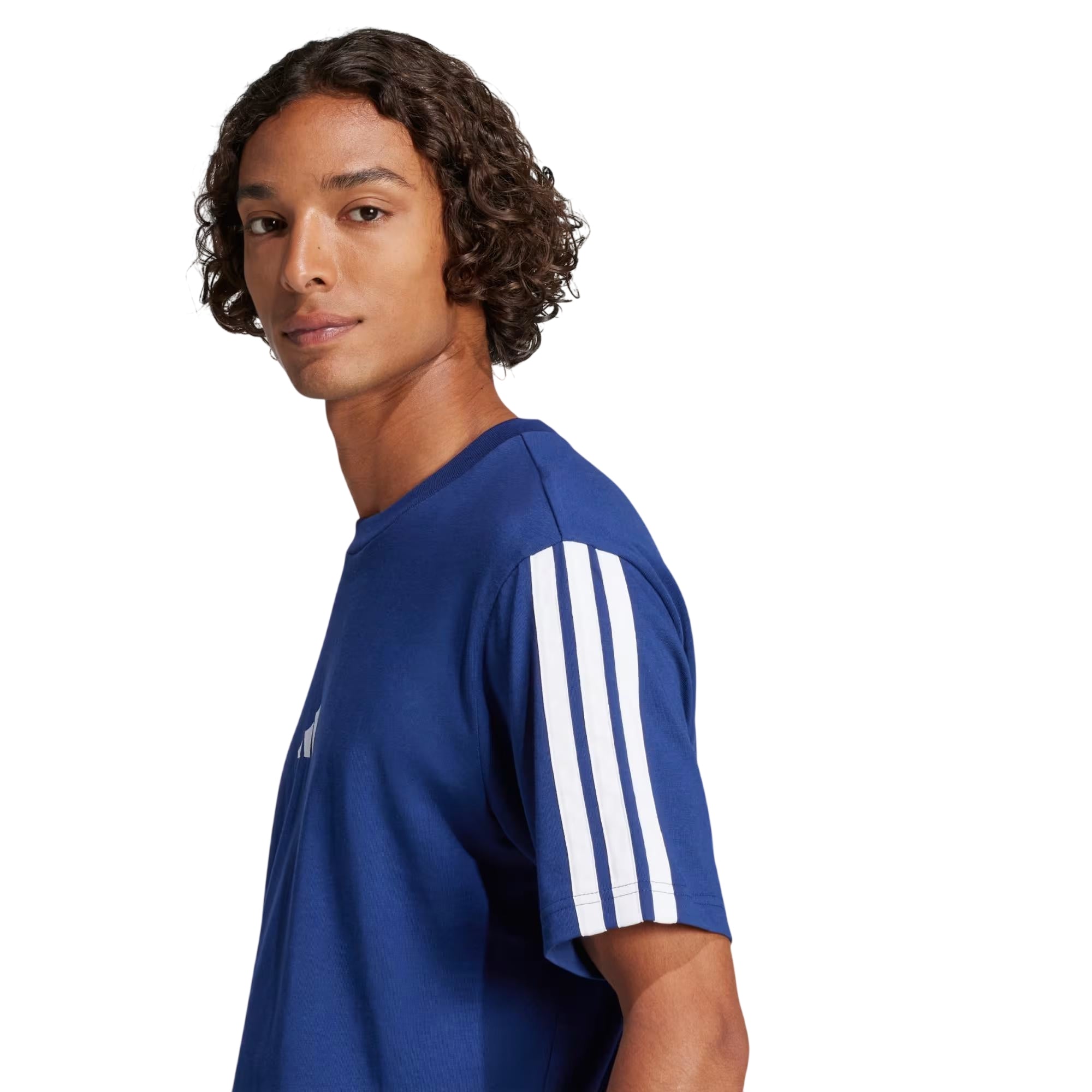 T-shirt Blu scuro Uomo Essentials 3Stripes Single Jersey dettaglio