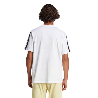 T-shirt bianca uomo Essentials 3Stripes Single Jersey retro