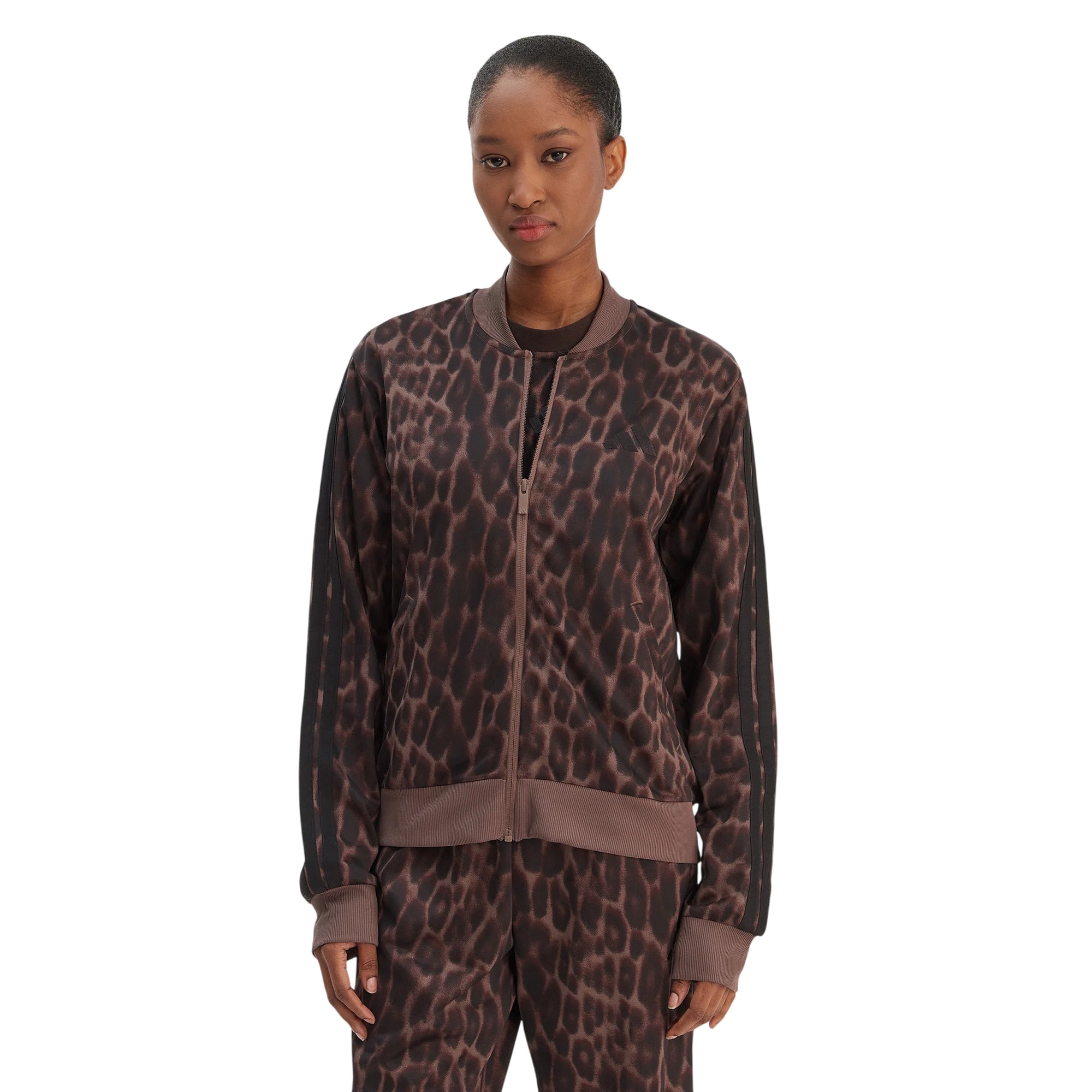 Tuta Donna Essentials 3Stripes Animal Marrone - felpa