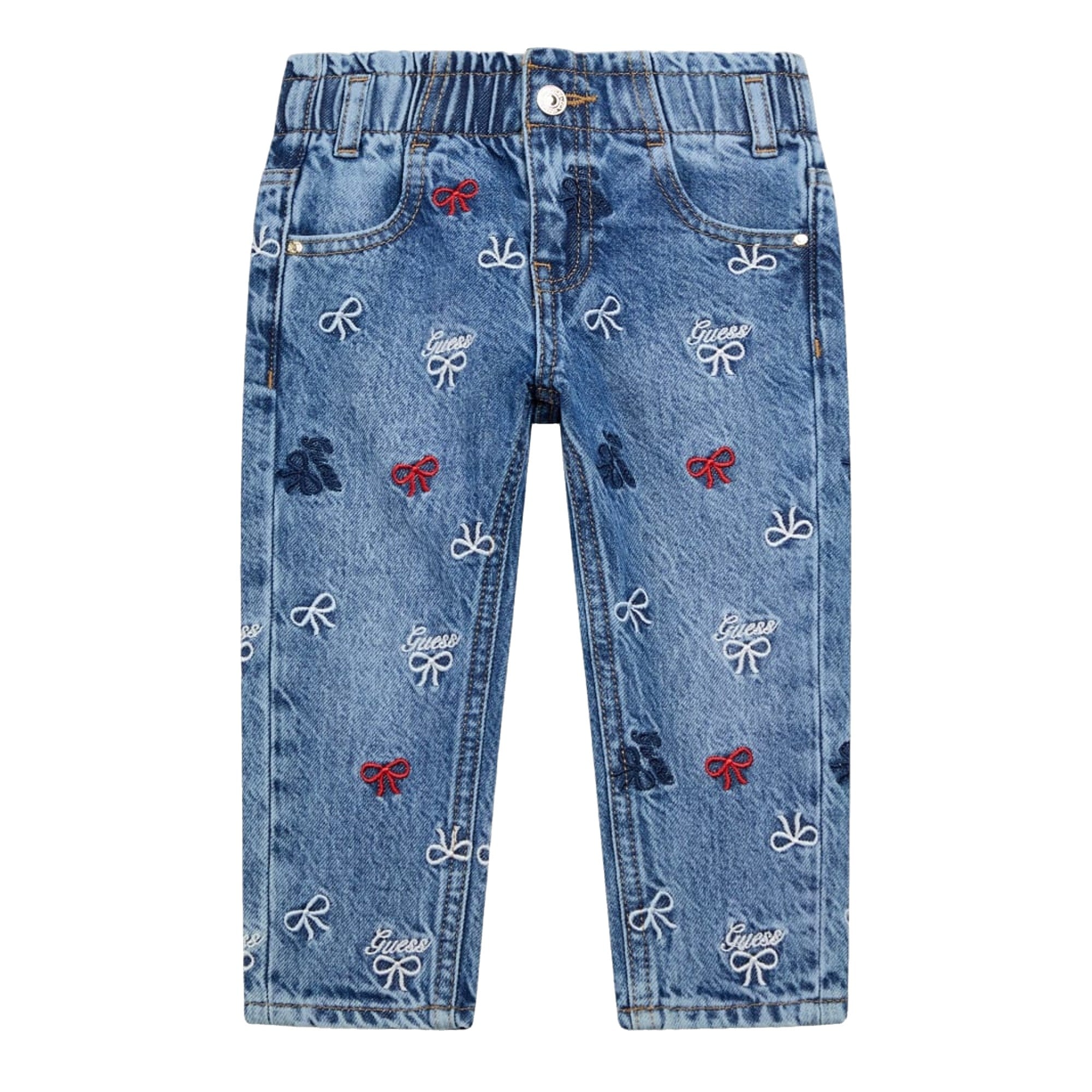 Jeans Bambina a gamba dritta con ricami