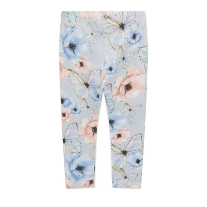 Leggings Bambina con stampa fiori e farfalle retro