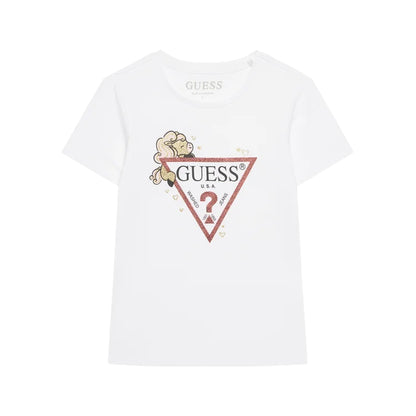 T-shirt Junior Bianca, con stampa frontale e giorocollo