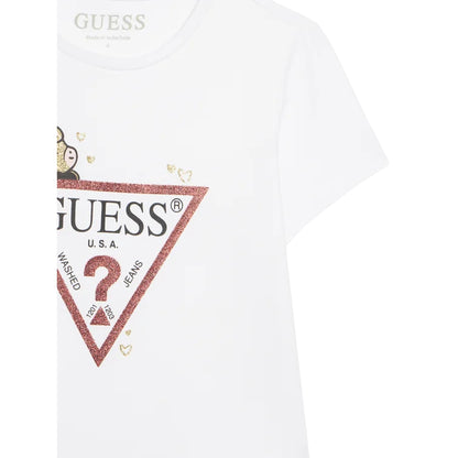 T-shirt Junior Bianca, con stampa frontale e giorocollo
