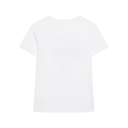 T-shirt Junior Bianca, con stampa frontale e giorocollo