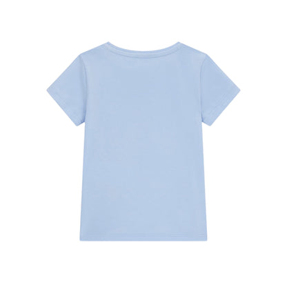 T-shirt Junior Celeste, con stampa frontale e giorocollo