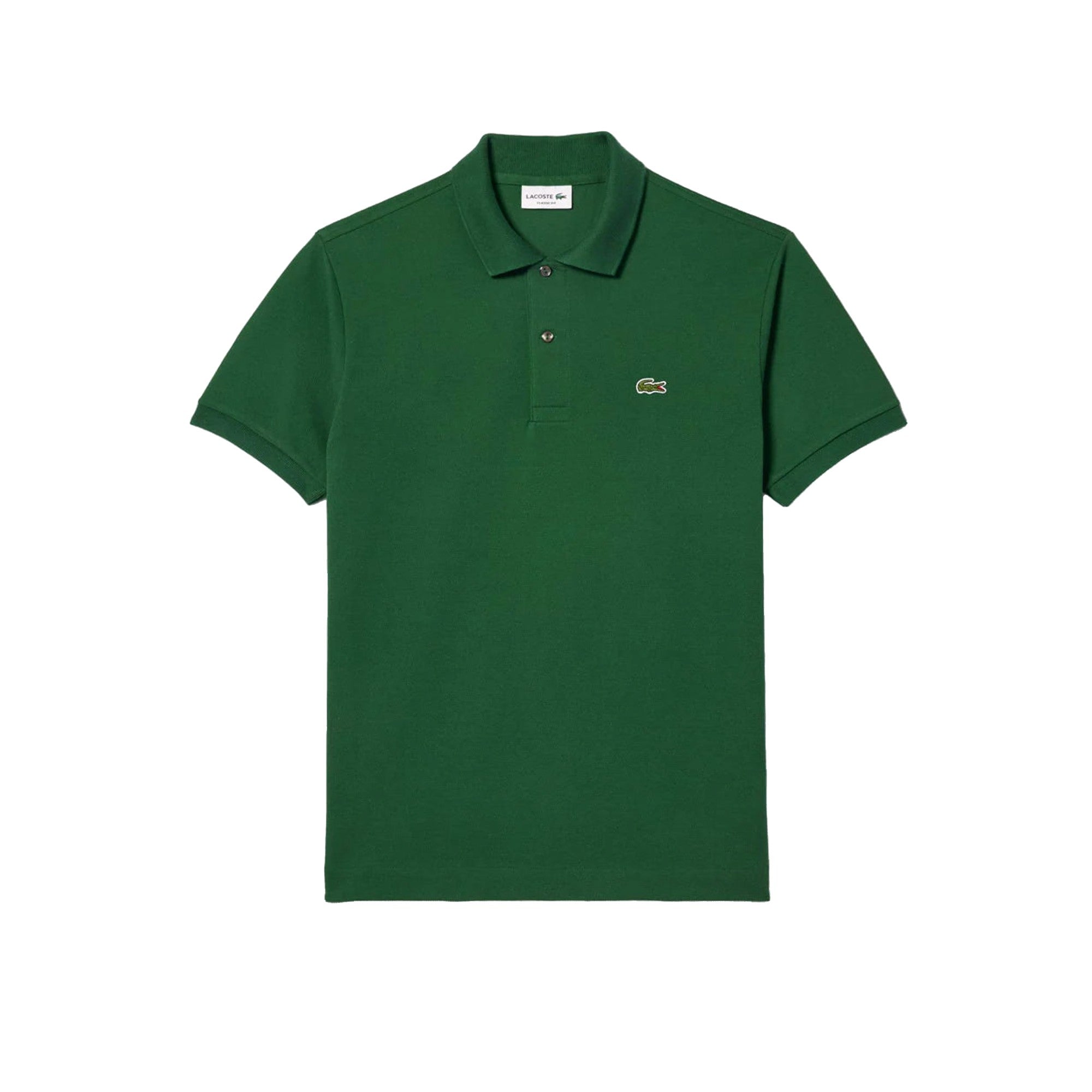 Polo Uomo Verde con collo due bottoni e logo sul petto