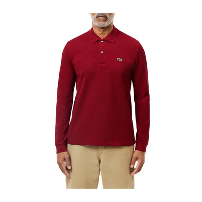 Polo Uomo L.12.12 Bordeaux manica lunga modello frontale
