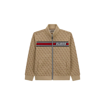 Felpa Junior full zip, con fettuccia logo frontale