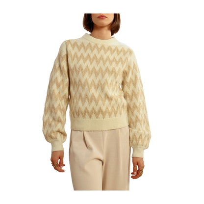 Maglione Donna Beige Molly Bracken Zig Zag