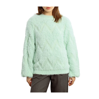 Maglione Donna Verde Molly Bracken Effetto Peluche