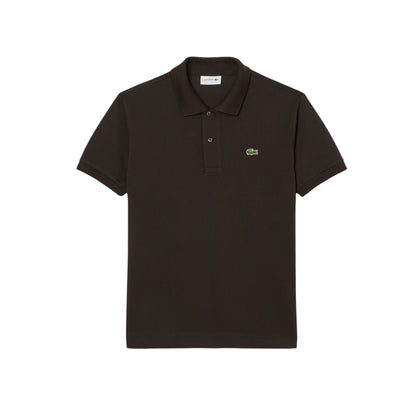 Polo Uomo L.12.12 Marrone, con colletto classico e bordi a costine