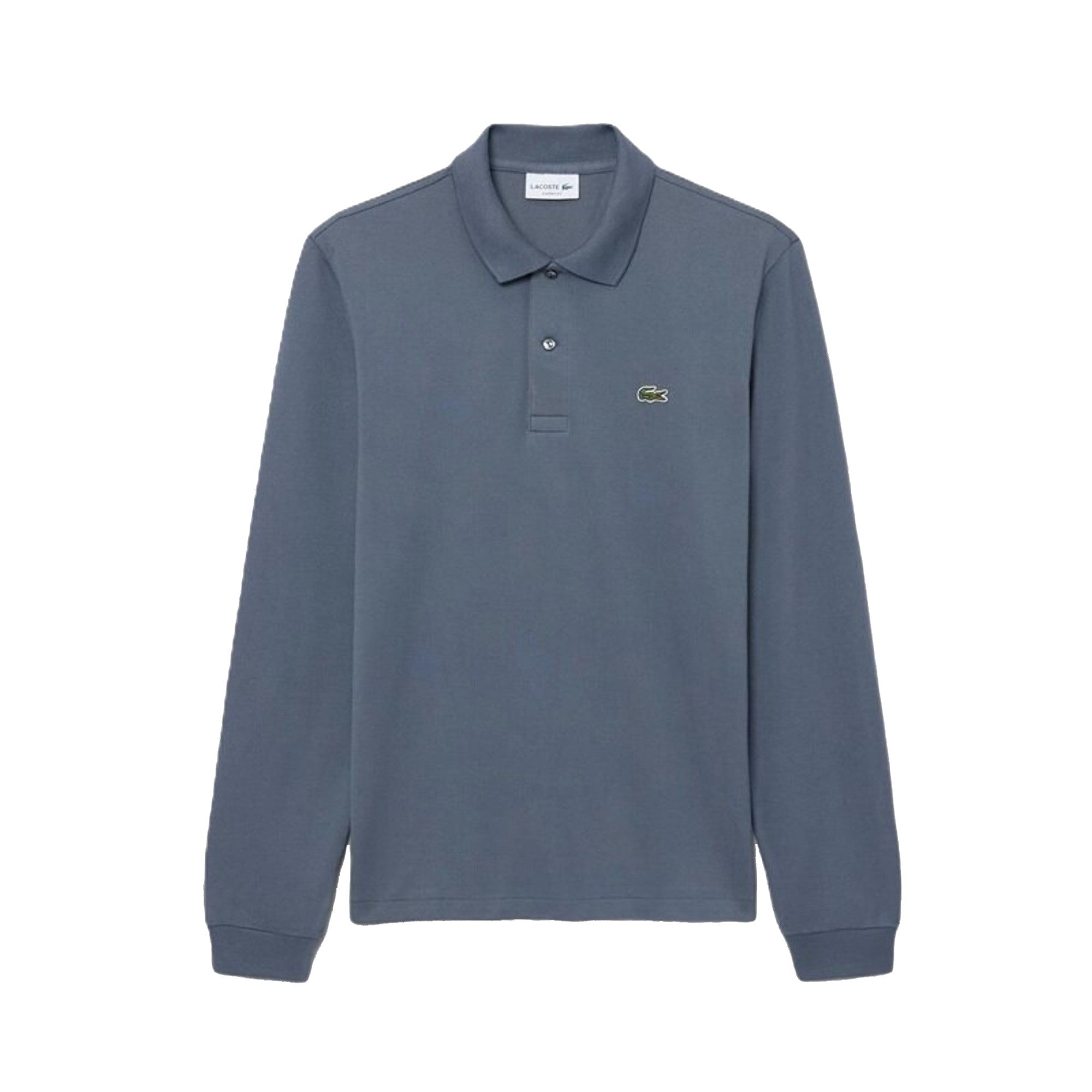 Polo Uomo Grigio in piqué di cotone, con due bottoni 