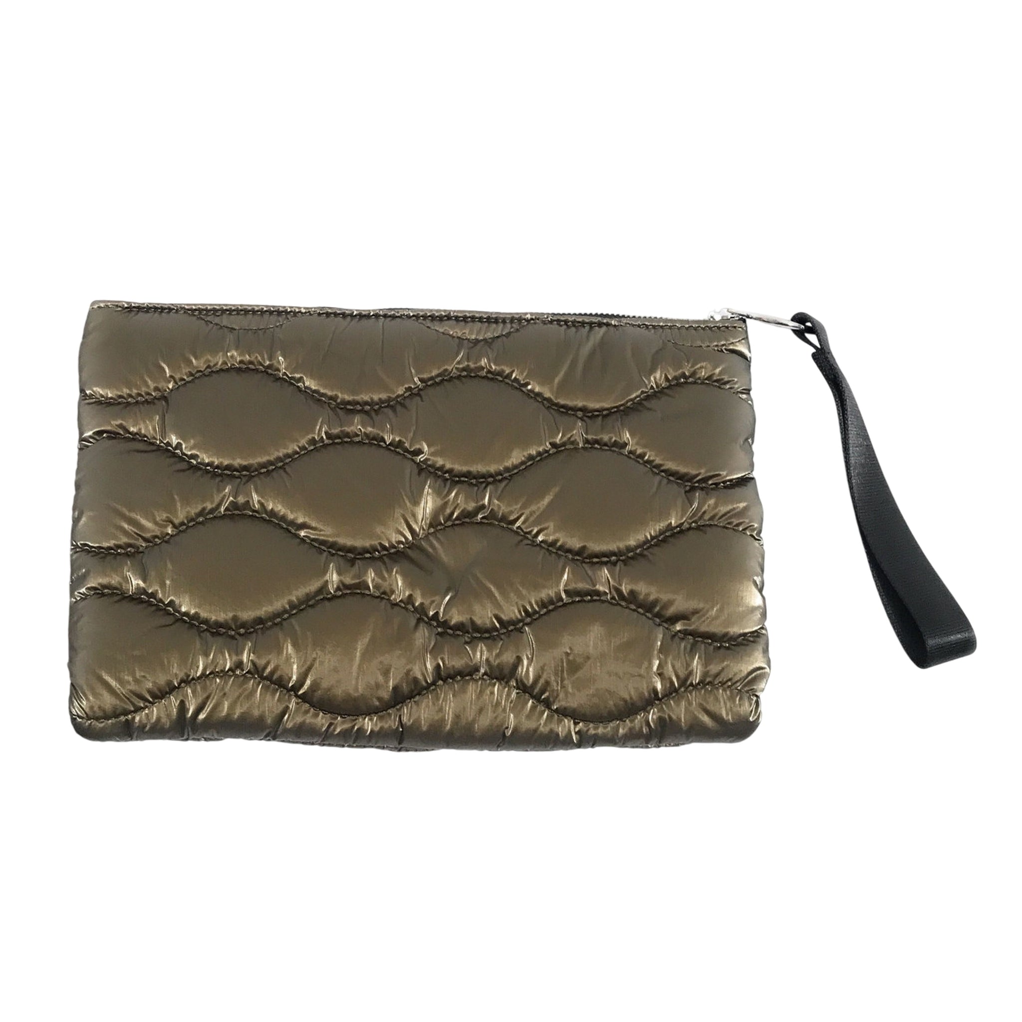 Pochette Donna con impunture ondulate e laccetto da polso