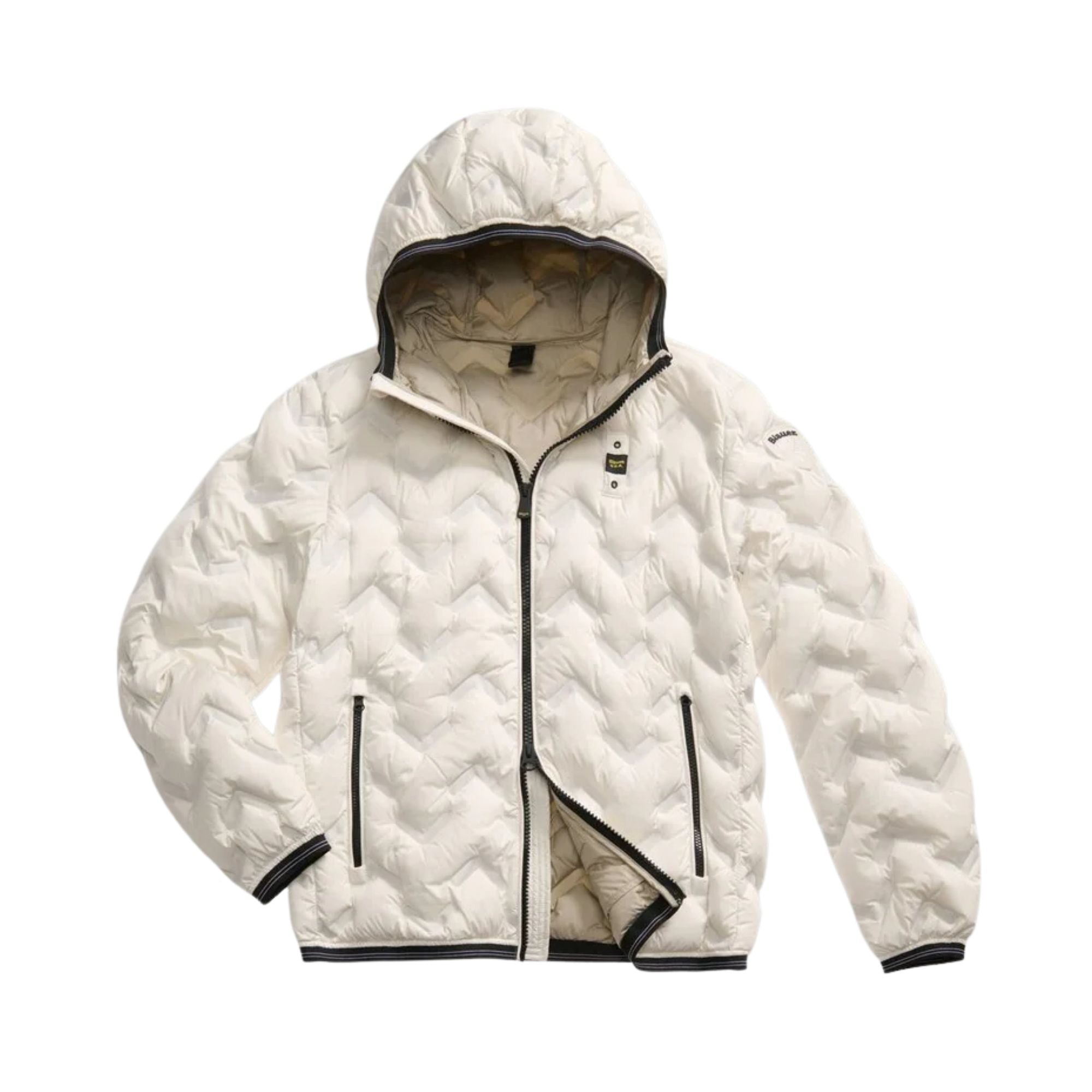 Piumino Uomo Piery Bianco, con patch e passante logo