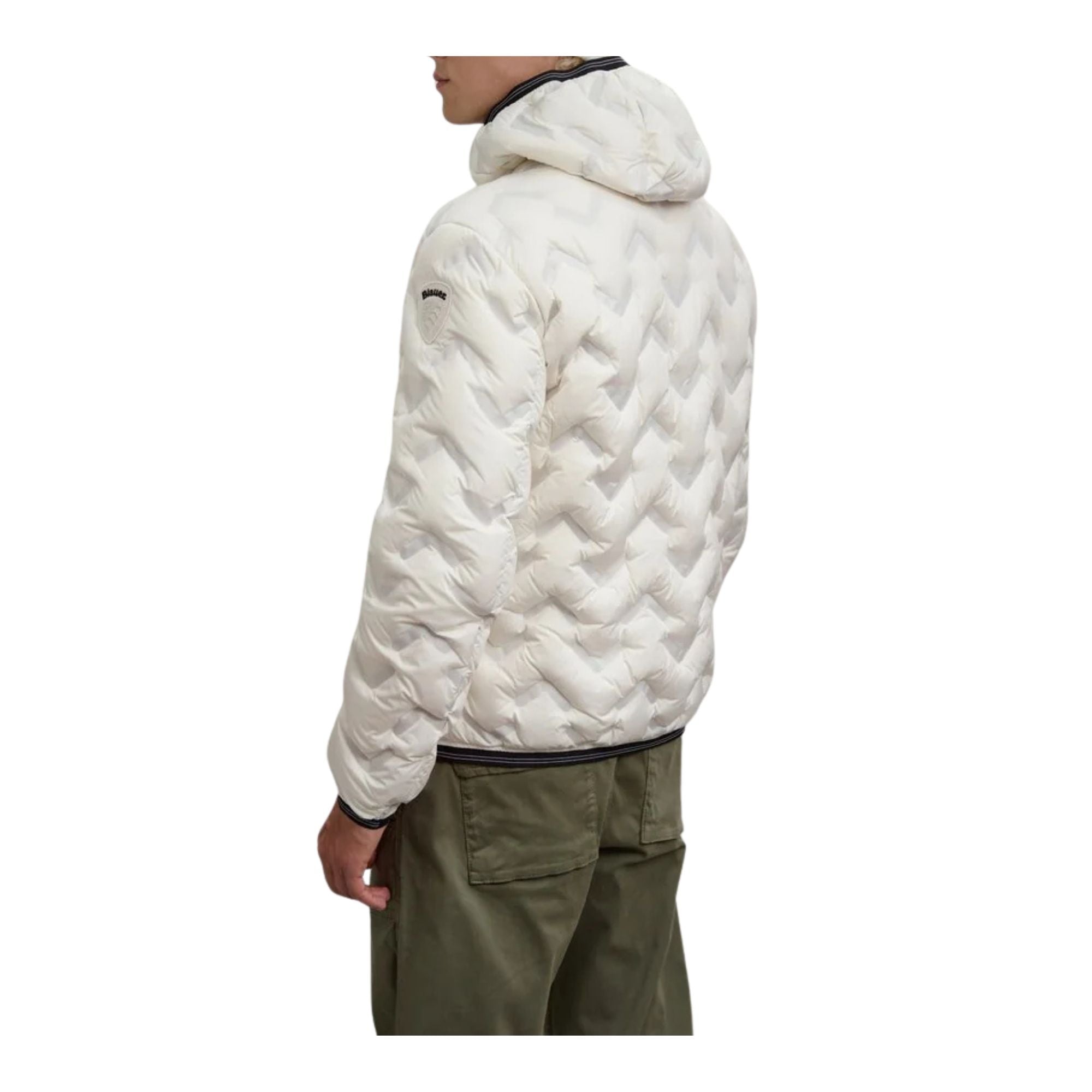 Piumino Uomo Piery Bianco, con patch e passante logo