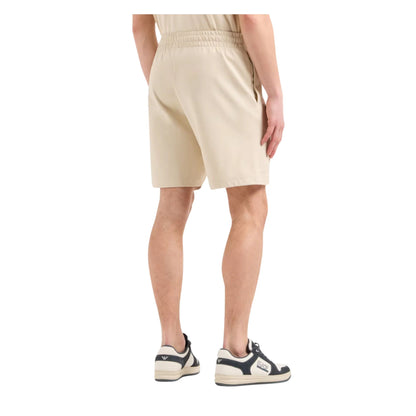 Bermuda Uomo Beige felpato con logo modello retro