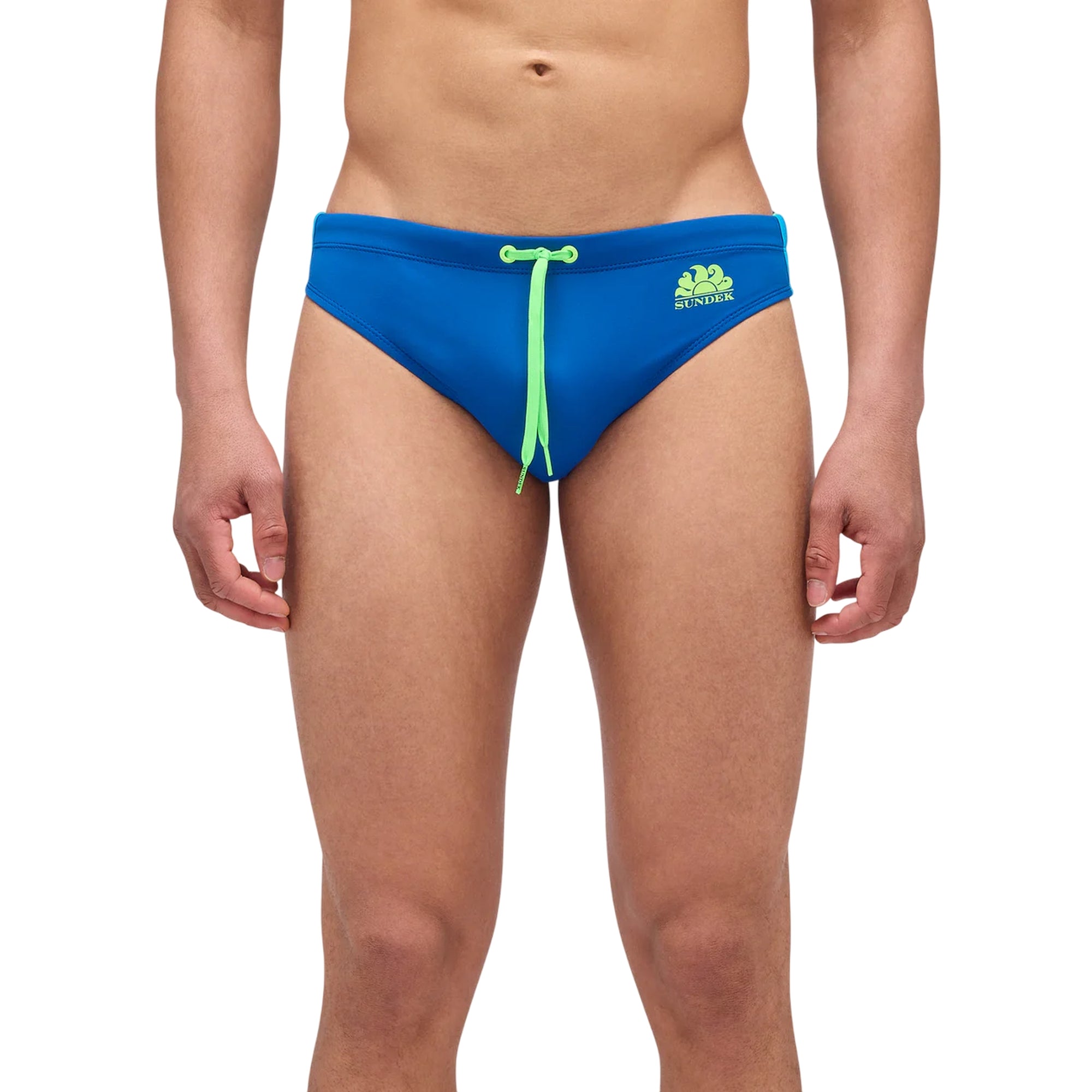 Costume Uomo Blu Royal a tinta unita, con stampa logo, modello slip 