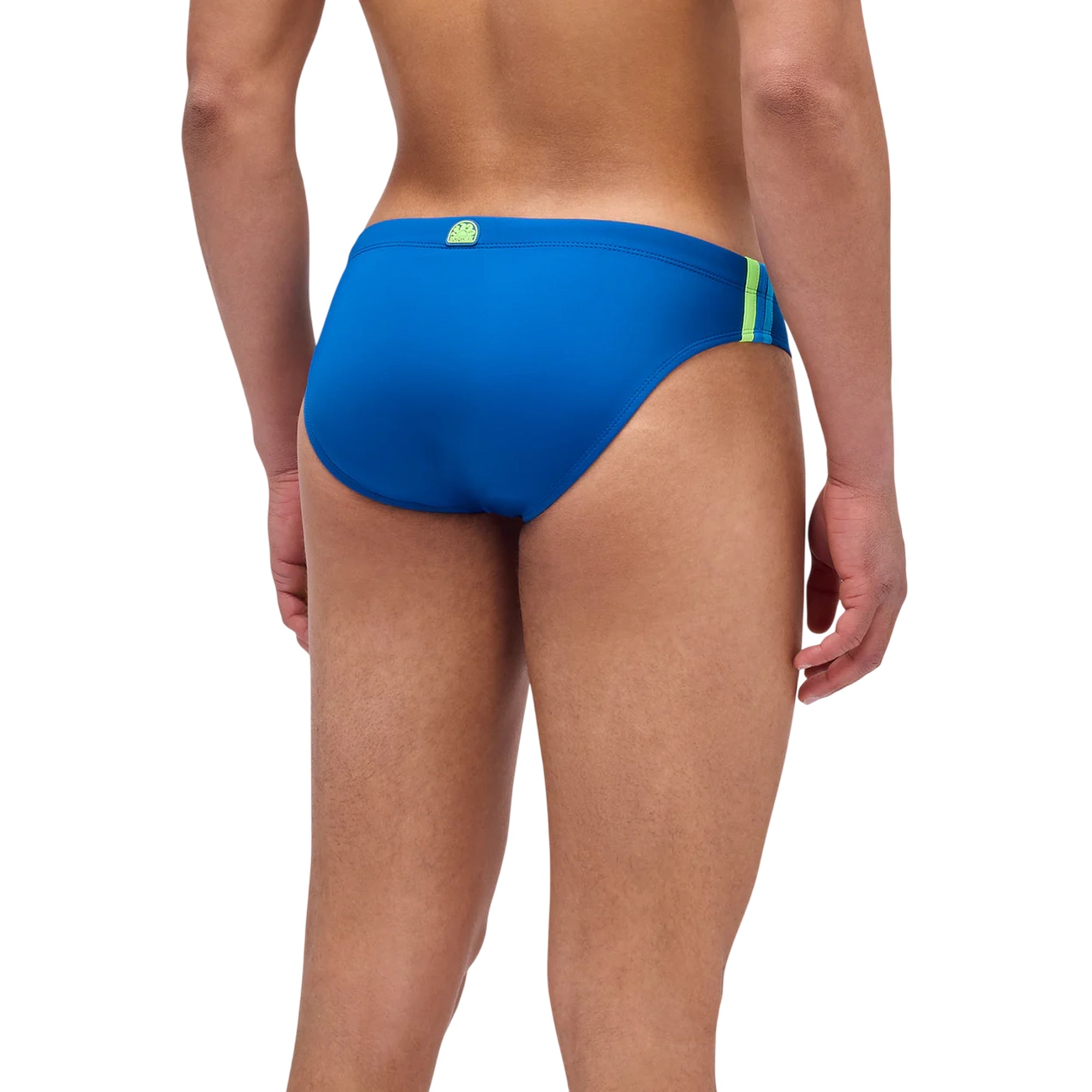 Costume Uomo Blu Royal a tinta unita, con stampa logo, modello slip 