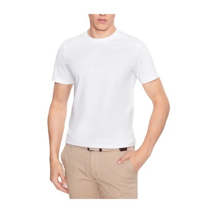 Guess T-shirt Uomo aderente con logo piccolo Bianco modello frontale