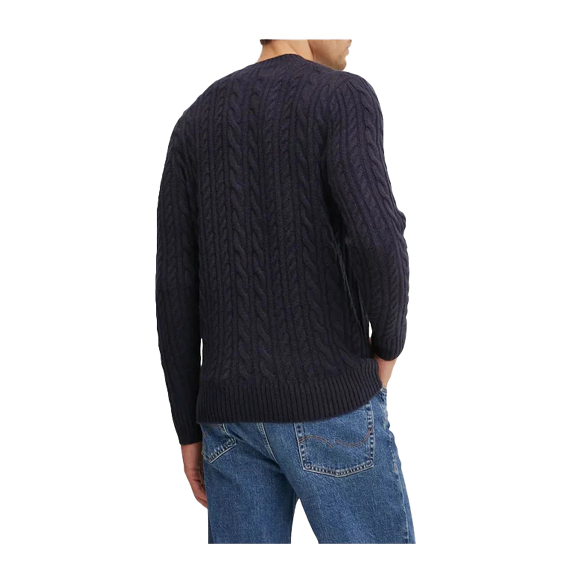 Maglione Uomo Guess Blu Regular Fit a trecce