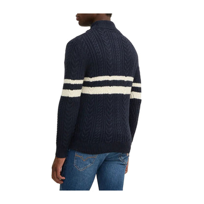 Guess Maglione Uomo in Misto Lana Elric con zip Blu