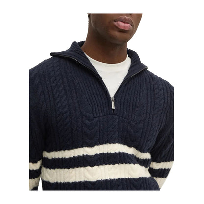 Guess Maglione Uomo in Misto Lana Elric con zip Blu