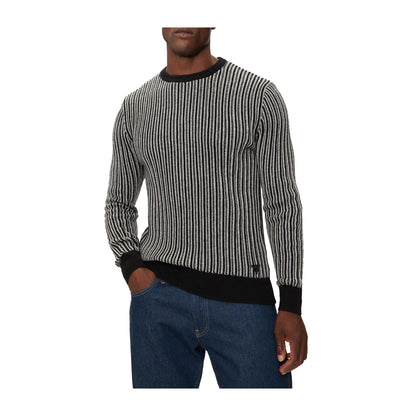 Guess Pullover Uomo Nero Casual a Costine