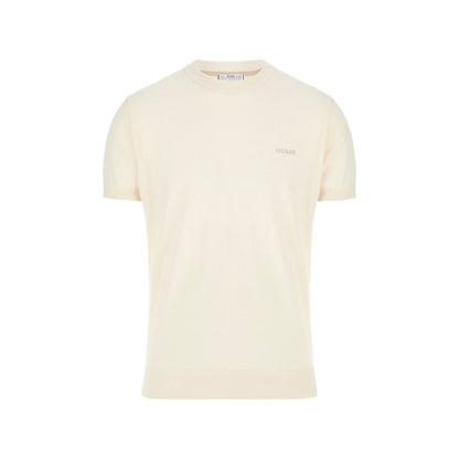 Guess T-shirt Uomo Bianca con bordi a coste